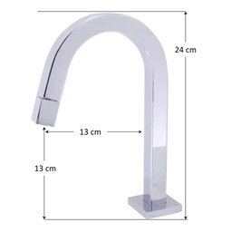 Torneira Banheiro Slim Tube Quadrada Baixa Cromada:Cromado - 6