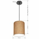 Ver imagem 2 de Lustre Luminária Pendente Vivare Free Lux Pe-4103pr Cúpula em Tecido 15x20cm