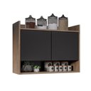 Ver imagem 1 de Armário de Cozinha Aéreo 70,5 Cm 2p com Nicho Colin Freijó/preto M12 - D'Rossi