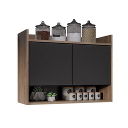 Armário de Cozinha Aéreo 70,5 Cm 2p com Nicho Colin Freijó/preto M12 - D'Rossi - 1 Armário de Cozinha Aéreo 70,5 Cm 2p com Nicho Colin Freijó/preto M12 - D'Rossi - 1