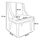 Ver imagem 4 de Kit 10 Cadeiras Estofadas para Sala de Jantar Base Fixa de Madeira Castanho Lia Veludo Off White - I