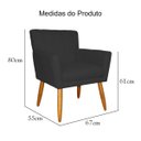 Ver imagem 7 de Poltrona Decorativa Elegante Cecília Recepção Escritório Sala de Estar Suede Preto