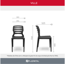 Ver imagem 4 de Cadeira Fixa Ville Plaxmetal Polipropileno Azul Bic