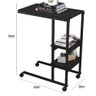 Mesa Auxiliar Para Cama e Sofá Com Rodas e Prateleiras Fit - Preto - 2