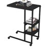 Mesa Auxiliar Para Cama e Sofá Com Rodas e Prateleiras Fit - Preto - 3
