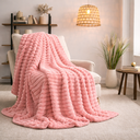 Ver imagem 4 de Manta Soft Canelada Frio Casal 2,00m x 1,80 Aveludado Rosê