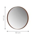 Ver imagem 2 de Espelho de Parede Havana Redondo 60cm Moldura Tecido Sintético Castanho Bechara Móveis