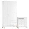 Cômoda e Guarda Roupa 4 Portas Ternura Baby Branco Flex - Incorplac - 1