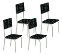 Ver imagem 1 de Kit 4 Cadeiras Ana Corino Preto Lirio Tubo Champanhe