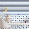 Papel de Parede Quarto Criança Meia Parede Barquinhos Azul 3,00x0,58m - 2