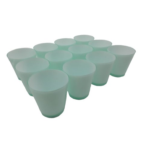 8 Copos Bicolores Cozinha Suco Conjunto de Copos Verde com Branco Dehaus Azul Aço