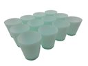 Ver imagem 1 de 8 Copos Bicolores Cozinha Suco Conjunto de Copos Verde com Branco Dehaus Azul Aço