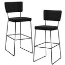 Ver imagem 1 de Kit 02 Banquetas Alta para Cozinha Sala de Jantar Base Aço Fixa Allana L02 Linho Chumbo - Lyam