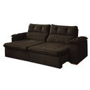 Ver imagem 1 de Sofa Retratil e Reclinavel Toronto 250cm Kc Rei de Casa Veludo Marrom