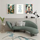 Ver imagem 2 de Kit 3 Quadros Yoga - Super Poderes 33x24cm - com Vidro:moldura Branca