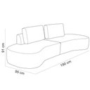 Ver imagem 3 de Sofá 3 Lugares Orgânico Sala de Estar Living 190cm Louise D06 Veludo Bege - Lyam Decor