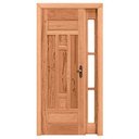 Ver imagem 1 de Kit Porta de Madeira Maciça PE27 Vidro Lateral de Cedro Arana Esel 213AX130L Lado Esquerdo