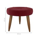 Ver imagem 2 de Puff Decorativa Redondo Marici Veludo Vinho