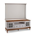 Ver imagem 1 de Conjunto Rack 60812 + Painel 50513 para Sala Pés Luiz Xv 2 Gavetas 2 Portas - Off White/imbuia