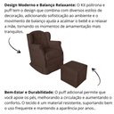 Ver mais imagens de Poltrona Amamentação Balanço Confortável Puff Pétala Suede Cor:marrom
