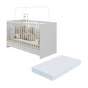 Ver imagem 1 de Berço 3 em 1 com Colchão Incluso Multimóveis Framboesa MP4302 Branco