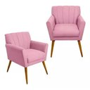 Ver imagem 1 de Kit 2 Poltronas Decorativa Cecília - Rosa Bebê