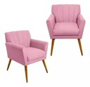 Ver imagem 1 de Kit 2 Poltronas Decorativa Cecília - Rosa Bebê