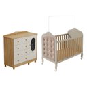 Ver imagem 2 de Quarto de Bebê Cômoda Berço 3 em 1 Capitonê MDF Maya Provençal Yescasa