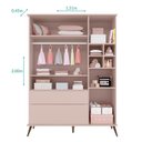 Ver imagem 4 de Jogo de Quarto Infantil Retrô Melinda Guarda Roupa e Cômoda com Porta Rosê - Phoenix Baby