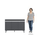 Ver imagem 5 de Balcão Gabinete Para Pia 120cm 3 Portas Com Tampo Manu Cinza - AJL Móveis