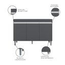 Ver imagem 3 de Balcão Gabinete Para Pia 120cm 3 Portas Com Tampo Manu Cinza - AJL Móveis