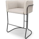 Ver imagem 3 de Kit 02 Banquetas Baixa Base de Aço Preto Betina D02 Linho Cru D-461- Lyam Decor