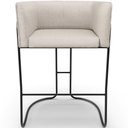 Ver imagem 2 de Kit 02 Banquetas Baixa Base de Aço Preto Betina D02 Linho Cru D-461- Lyam Decor