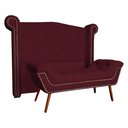 Ver imagem 1 de Conjunto Sienna Cabeceira e Recamier Queen 160 cm Suede Vermelho Bordo