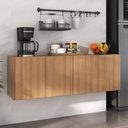 Ver imagem 2 de Balcão de Cozinha Suspenso 4 Portas Multimóveis Mp2167 Rustic