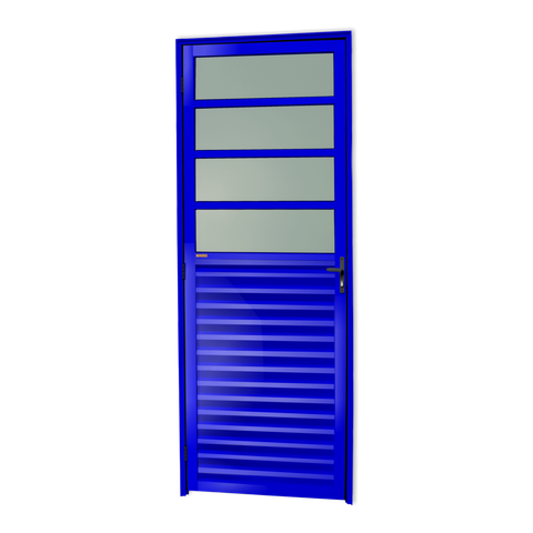 Porta de Cozinha Alumínio 80 Dir L25 V.Boreal Azul Brimak