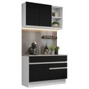Ver imagem 3 de Armário de Cozinha Compacta 120cm Branco/Preto Glamy Madesa 08