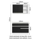 Ver imagem 4 de Armário de Cozinha Compacta 120cm Branco/Preto Glamy Madesa 08