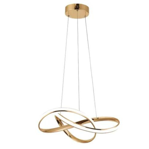 Pendente Lp-02d Led 40w 3 em 1 (3000k/4000k/6500k) D50xa100cm Dourado Fluire Infinito