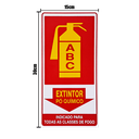 Ver imagem 2 de Combo 10 Placas de Sinalização Extintor Abc Pó Químico 15x30 Acesso - X-705 F9e