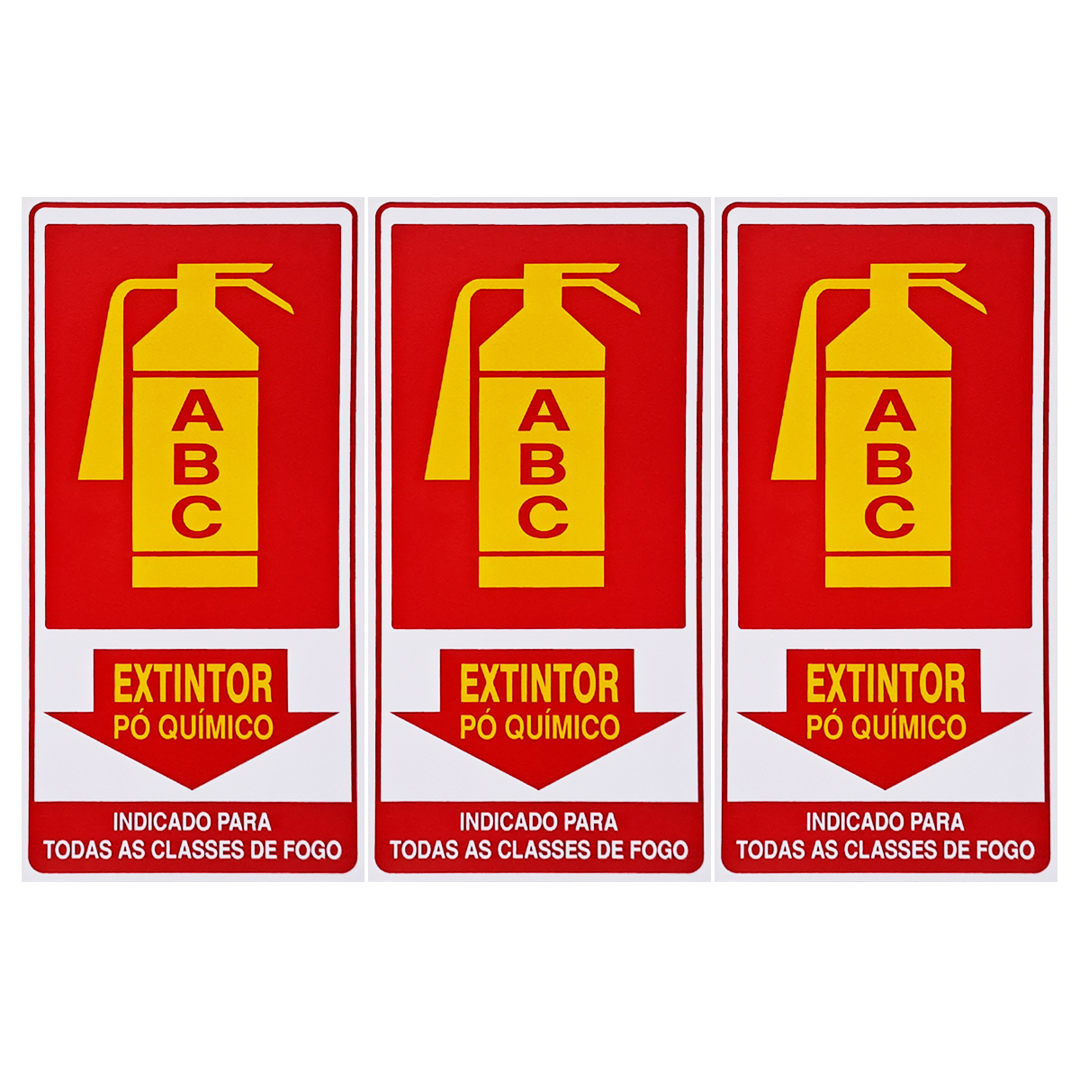 Combo 10 Placas De Sinalização Extintor ABC Pó Químico 15x30 Acesso - X-705 F9e