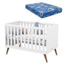 Ver imagem 1 de Berço Americano Retro Gold Branco Soft Eco Wood com Colchão Ortobom - Matic