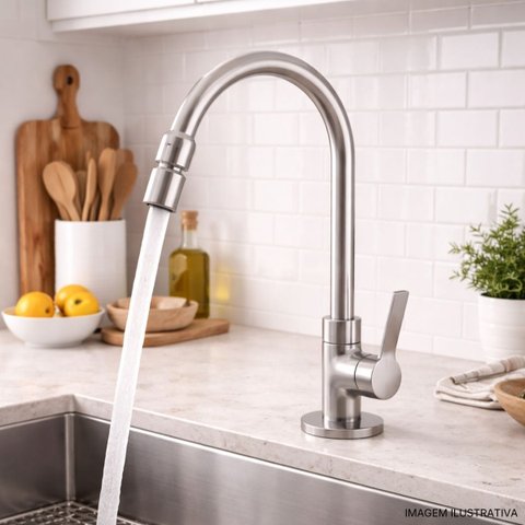 Torneira para Cozinha Bancada Autralis Meber Metais Cromado