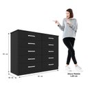 Ver imagem 3 de Comoda para Quarto 10 Gavetas Marbela Preto
