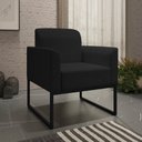 Ver imagem 7 de Kit Namoradeira e 2 Poltronas Decorativas Base Industrial Preta Maressa A79 Linho Preto - Ibiza
