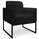 Ver imagem 6 de Kit Namoradeira e 2 Poltronas Decorativas Base Industrial Preta Maressa A79 Linho Preto - Ibiza