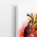 Ver imagem 3 de Coração Arte Tons Vermelho Abstrato Quadro Canvas 60x40cm