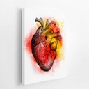 Ver imagem 2 de Coração Arte Tons Vermelho Abstrato Quadro Canvas 60x40cm