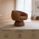 Ver imagem 5 de Poltrona Orgânica Giratoria Redonda Sala Venus Confortável Elegante Sapatas Plásticas Courino Carame