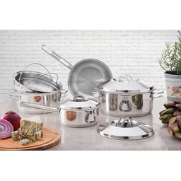 Caçarola Tramontina Solar Rasa em Aço Inox Fundo Triplo com Tampa e Alças 24 Cm 4,7 L Tramontina - 7